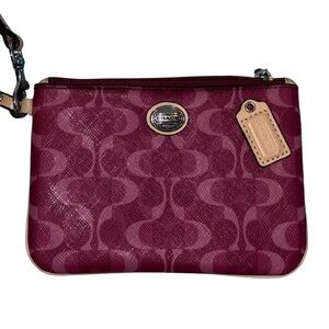 Coach Plum & Pink Signature Classic Design Wristlet